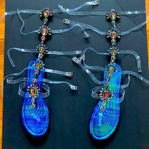 Jeweled gladiator sandals